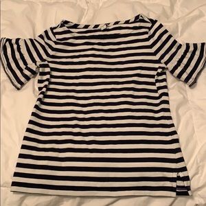 Nautica stripe top with flutter short sleeves!
